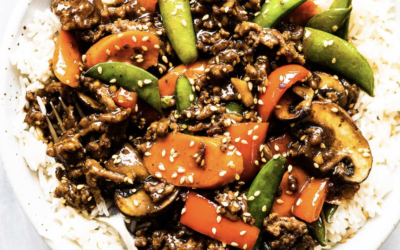 BEEF MINCE STIR FRY WITH GINGER & GARLIC SAUCE