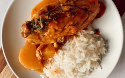 CREAMY GARLIC CHICKEN WITH RICE